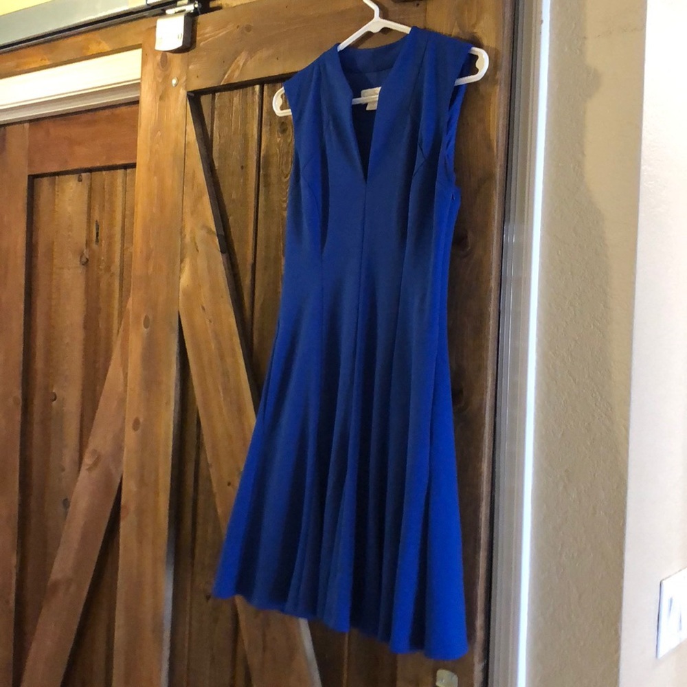 Royal Blue Aline Pleated Dress